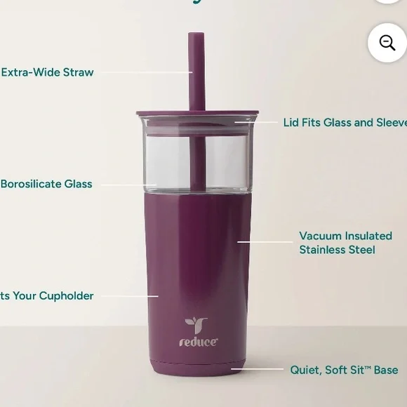 Reduce Aspen glass and Insulated Tumbler - Beige Two- In - one - Picture 10 of 11